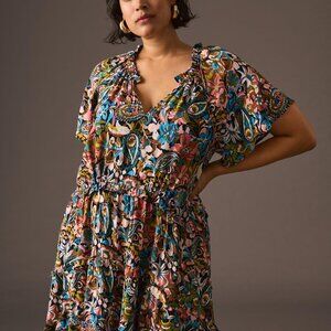 By Anthropologie Robin Tiered Dress, Size 1X, Floral Pattern